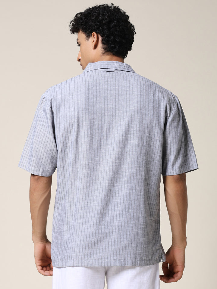 Mens Half Sleeve Casual Shirt  – Ash Grey