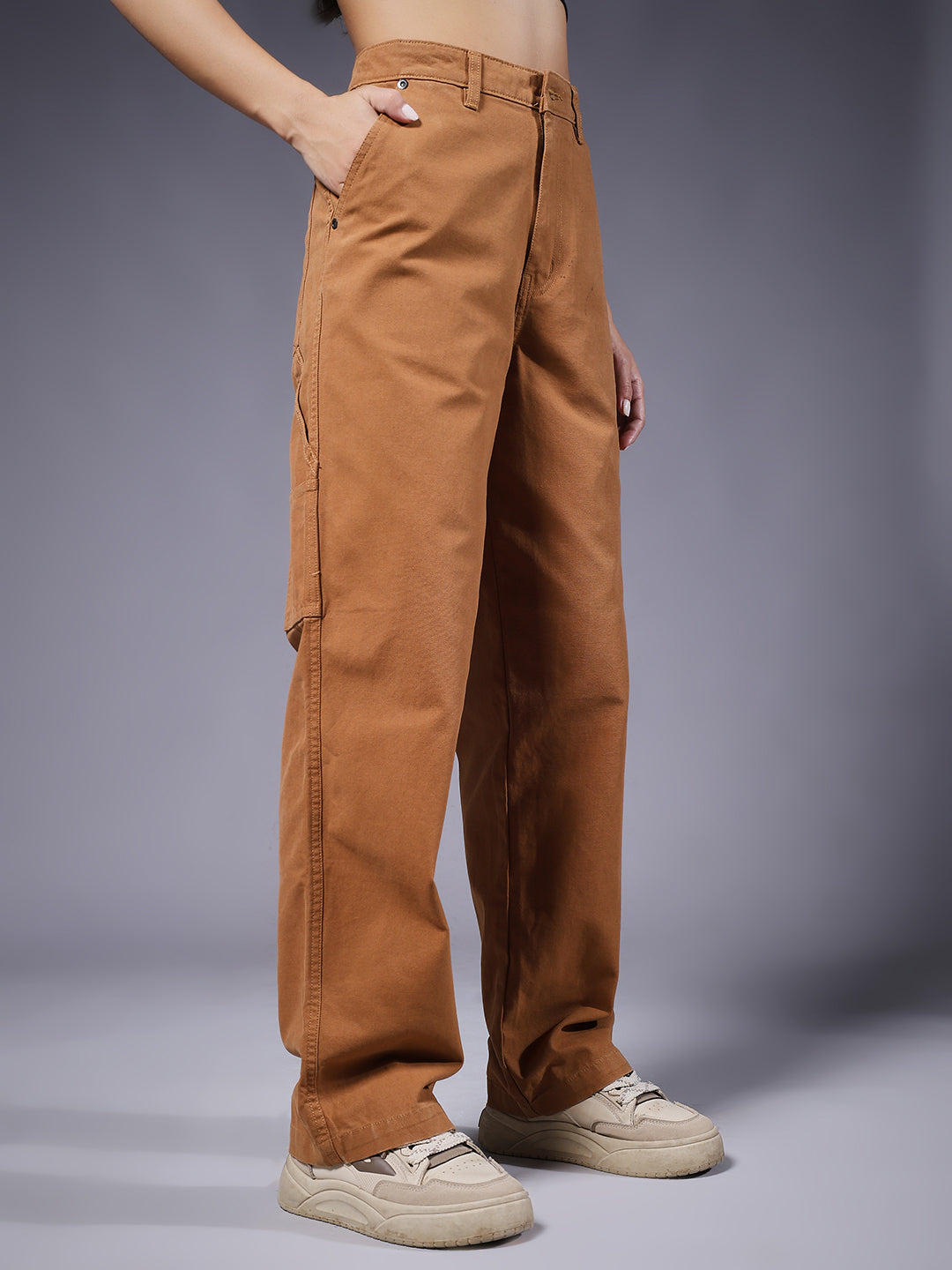 Women Carpenter Pants - Brown