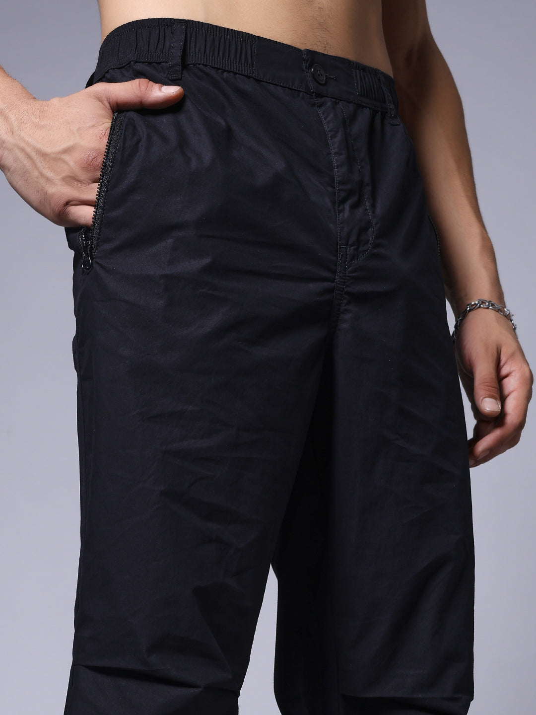 Men Utility Cargos- Black