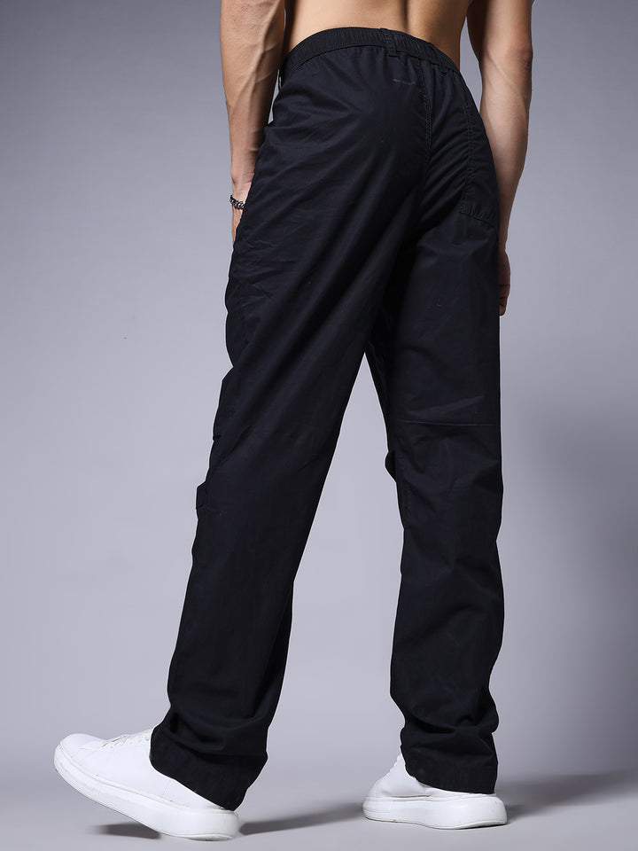 Men Utility Cargos- Black