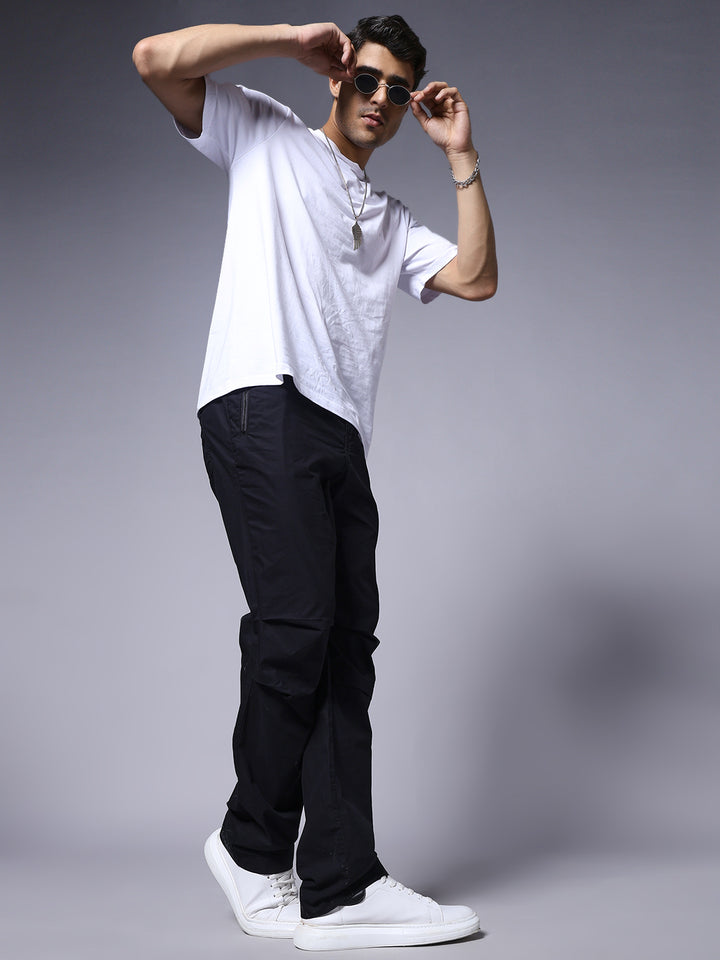 Men Utility Cargos- Black