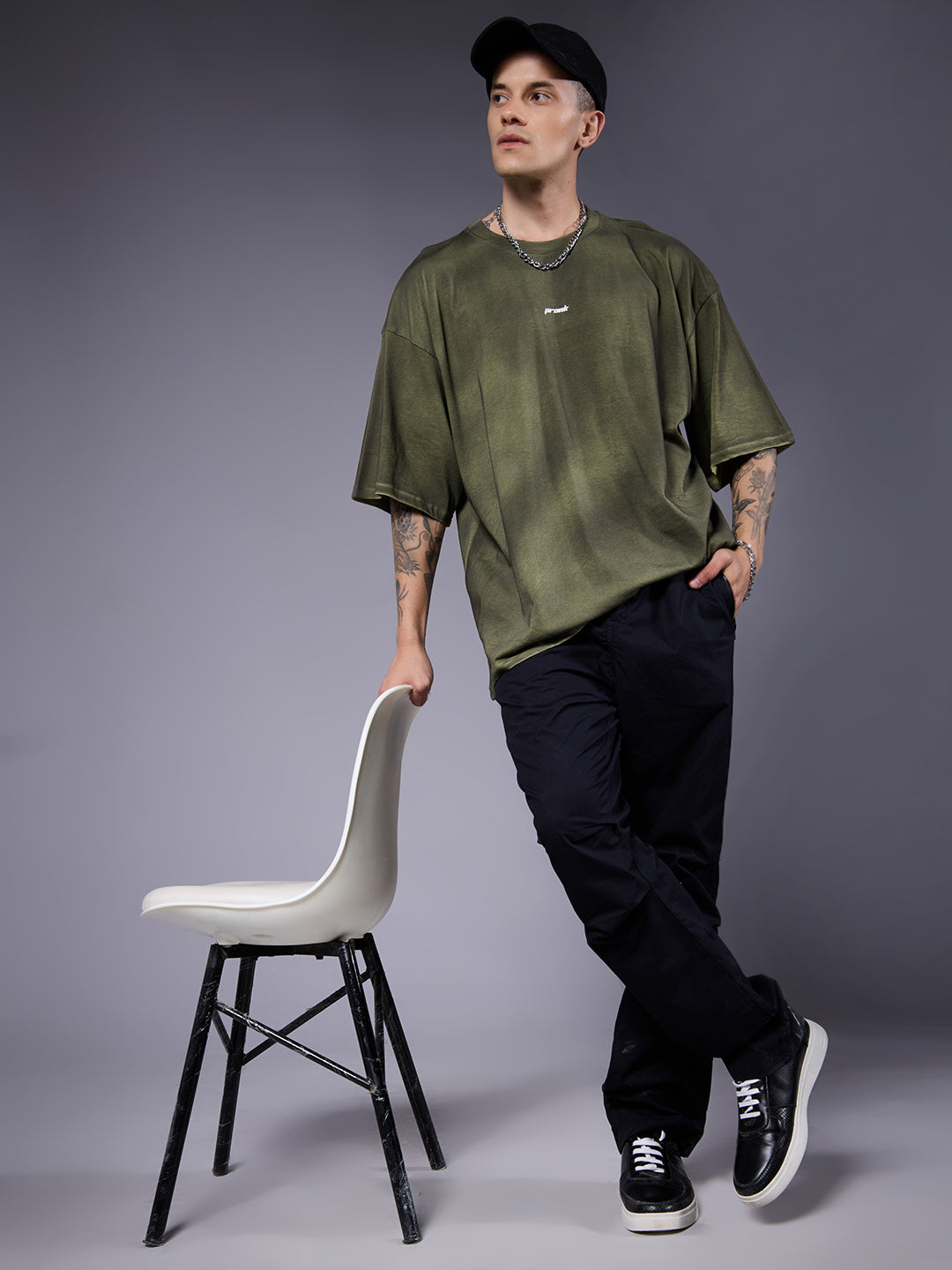 Men Retro Washed Oversized T-Shirt