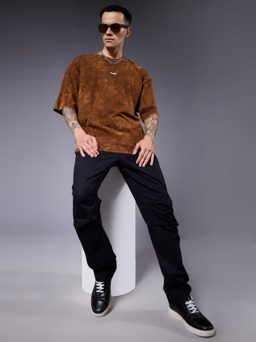 Men Retro Washed Oversized T-Shirt