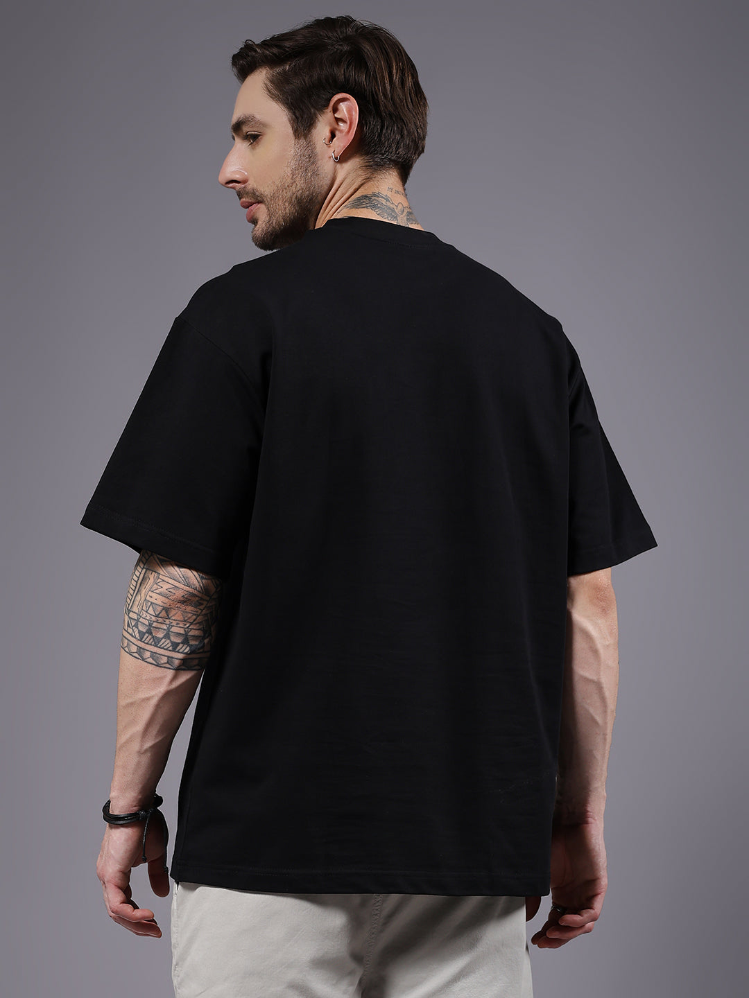 Owl Embroidered Men Premium Oversized Terry T-shirt