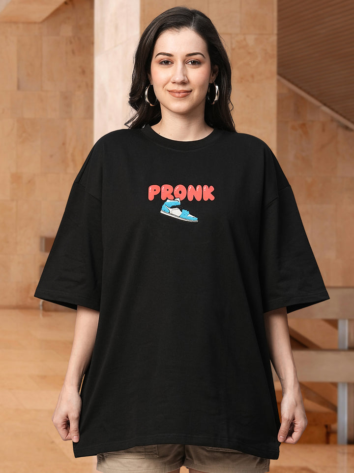 One Life Women Premium Oversized Embroidered  Terry T-shirt