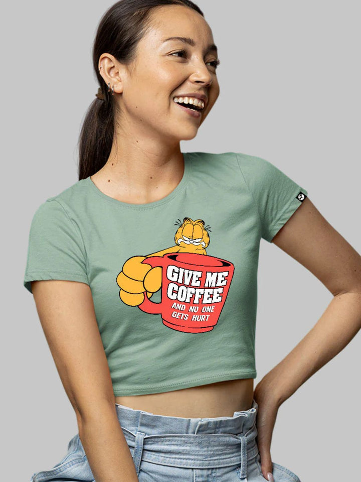Give Me Coffee Women Crop Top