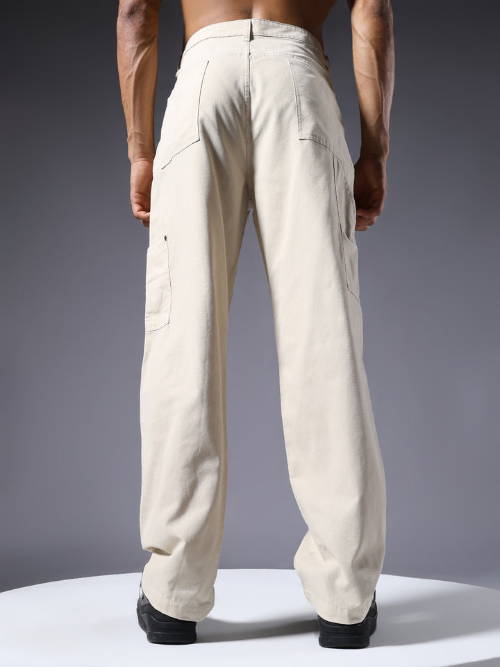 Men Carpenter Pants - Off White
