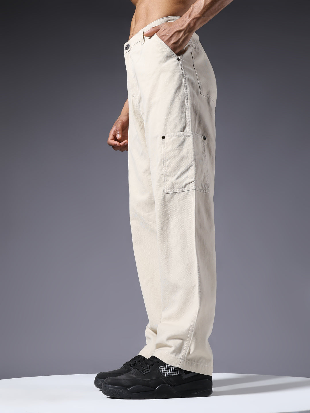 Men Carpenter Pants - Off White