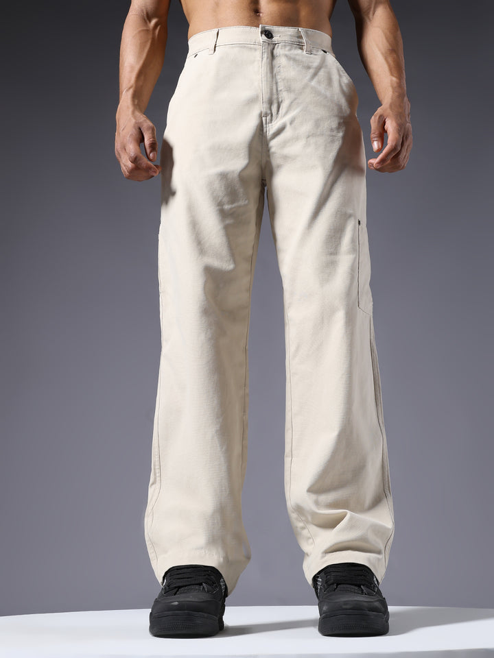 Men Carpenter Pants - Off White