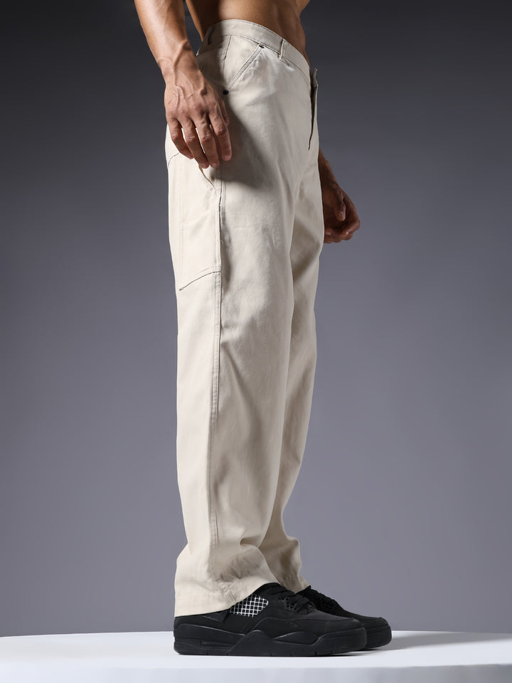 Men Carpenter Pants - Off White