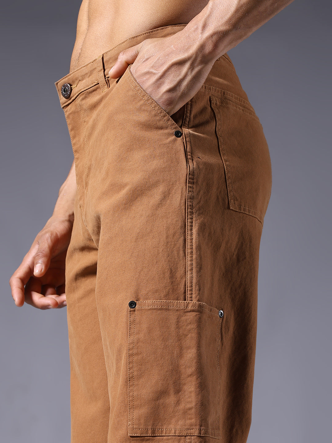 Men Carpenter Pants Brown