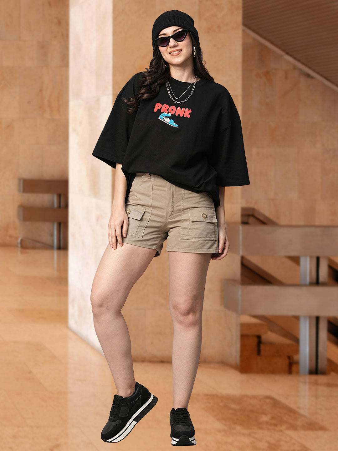 One Life Women Premium Oversized Embroidered  Terry T-shirt