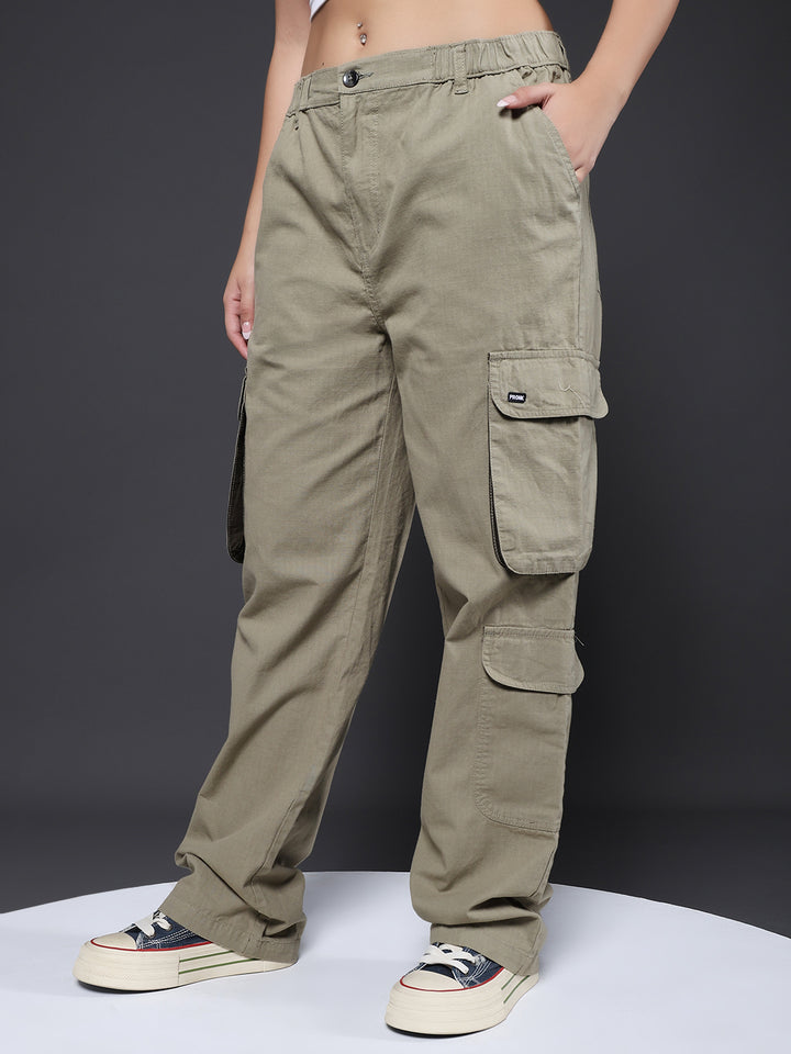 Women Utility Cargo - Olive Green
