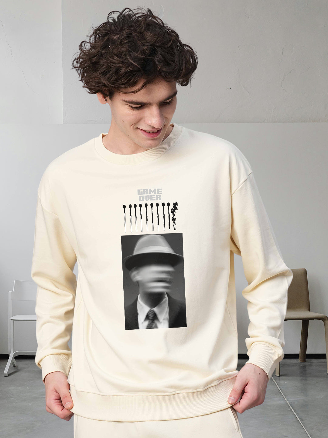 Game Over Men Drop Shoulder Premium Terry Sweatshirt PRONK