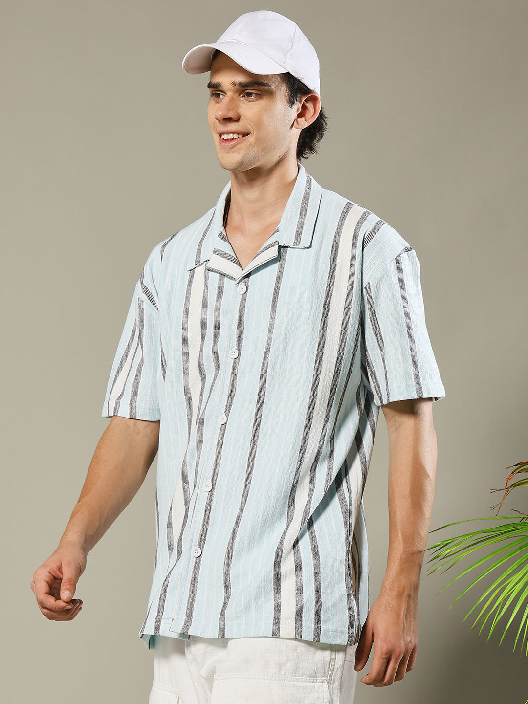 Mens Half Sleeve Resort Shirt - Sky