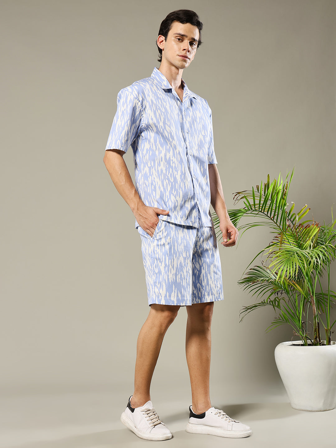 Men Premium Cotton Twill Co-ord Set – Sky