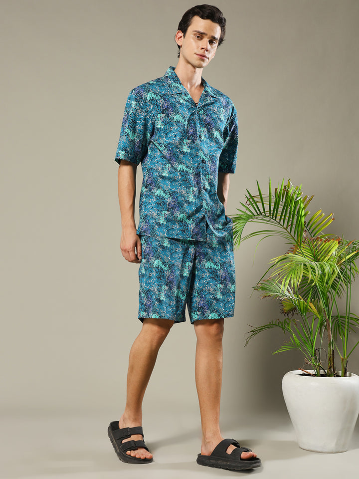 Men Premium Cotton Twill Co-ord Set – Basil Green