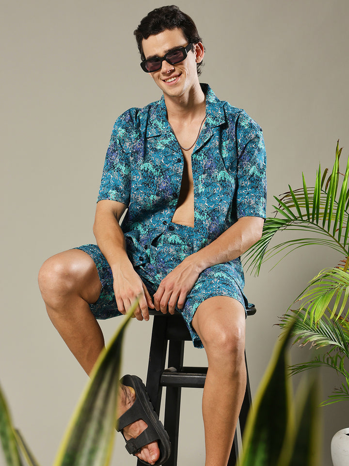 Men Premium Cotton Twill Co-ord Set – Basil Green