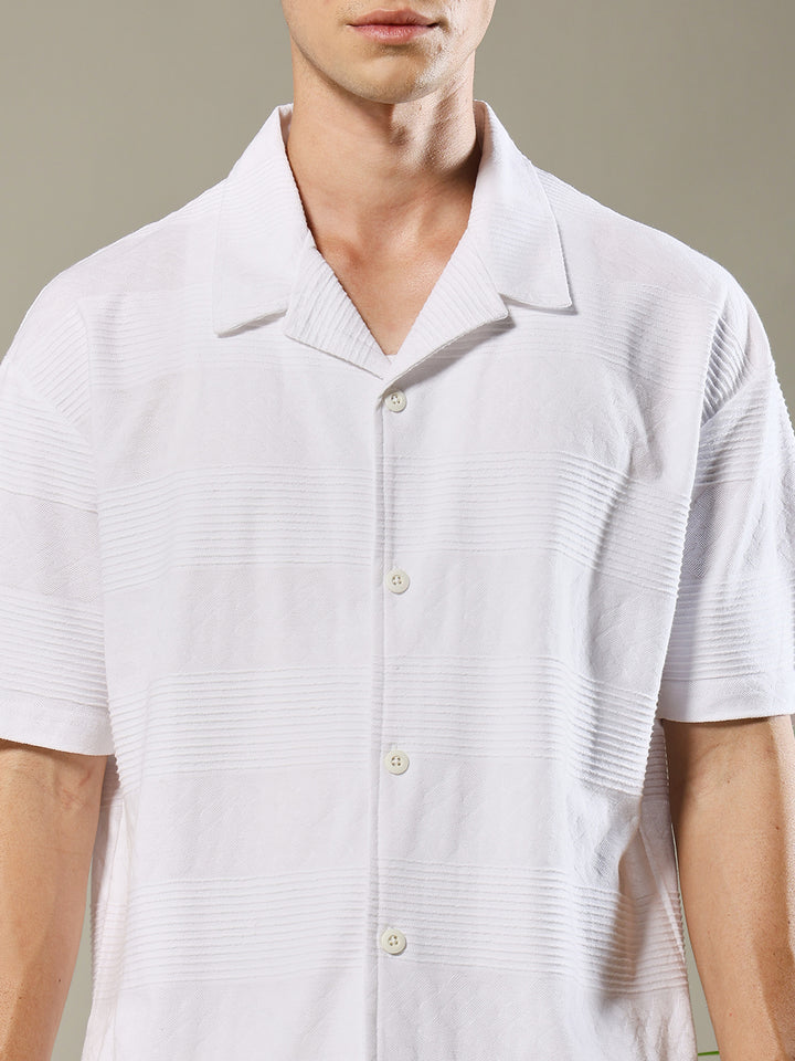 Mens Half Sleeve Resort Shirt - White