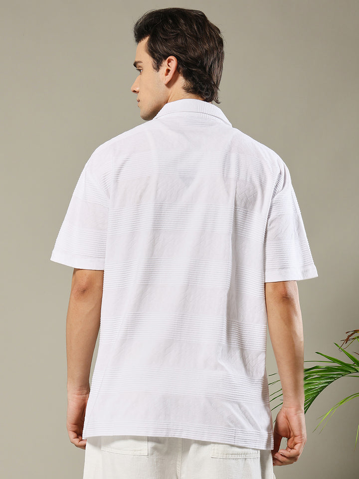 Mens Half Sleeve Resort Shirt - White