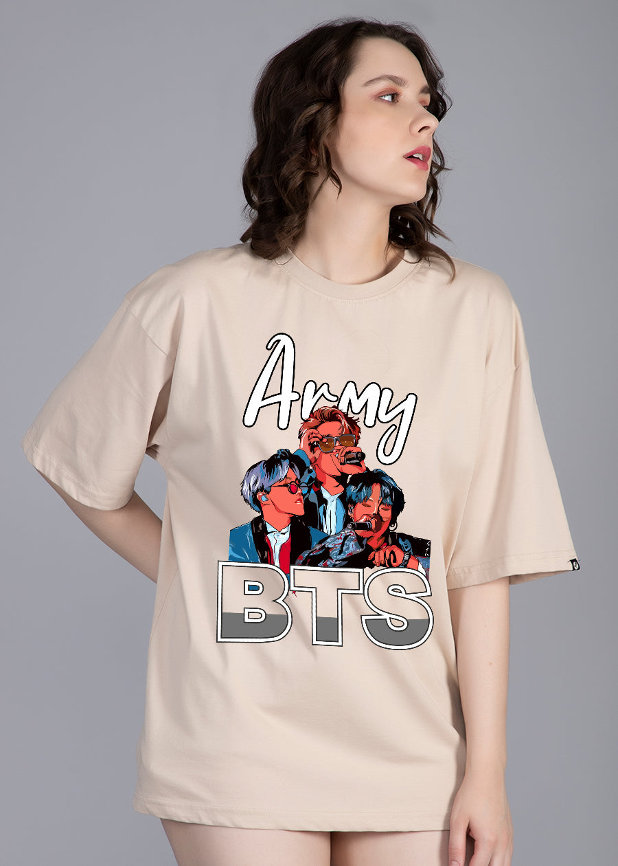BTS Club Women Oversized Printed T-Shirt Shop Now Pronk –