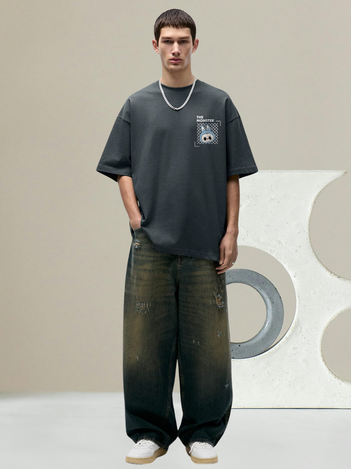 Urban Beast Men Printed Oversized T-Shirt