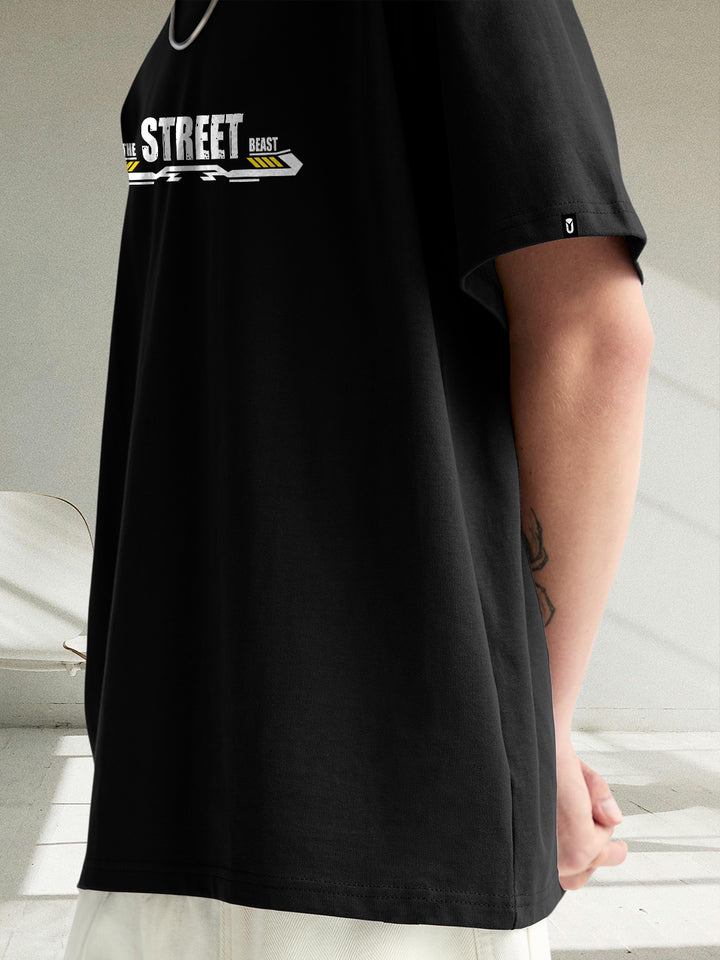 Street Beast Men Graphic Oversized Printed T-shirt