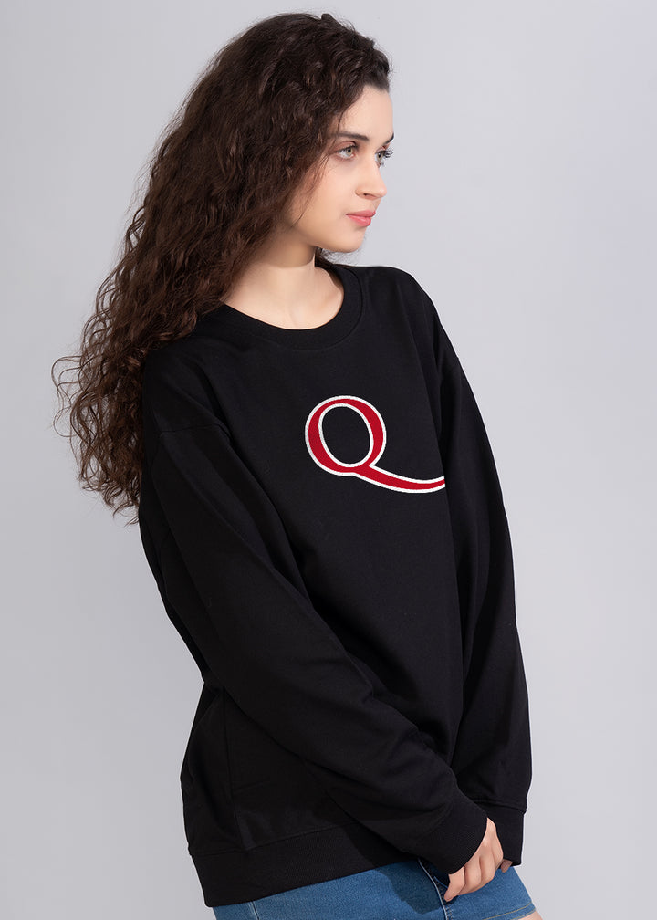 Black Queen Band Printed Oversized Sweatshirt Womens