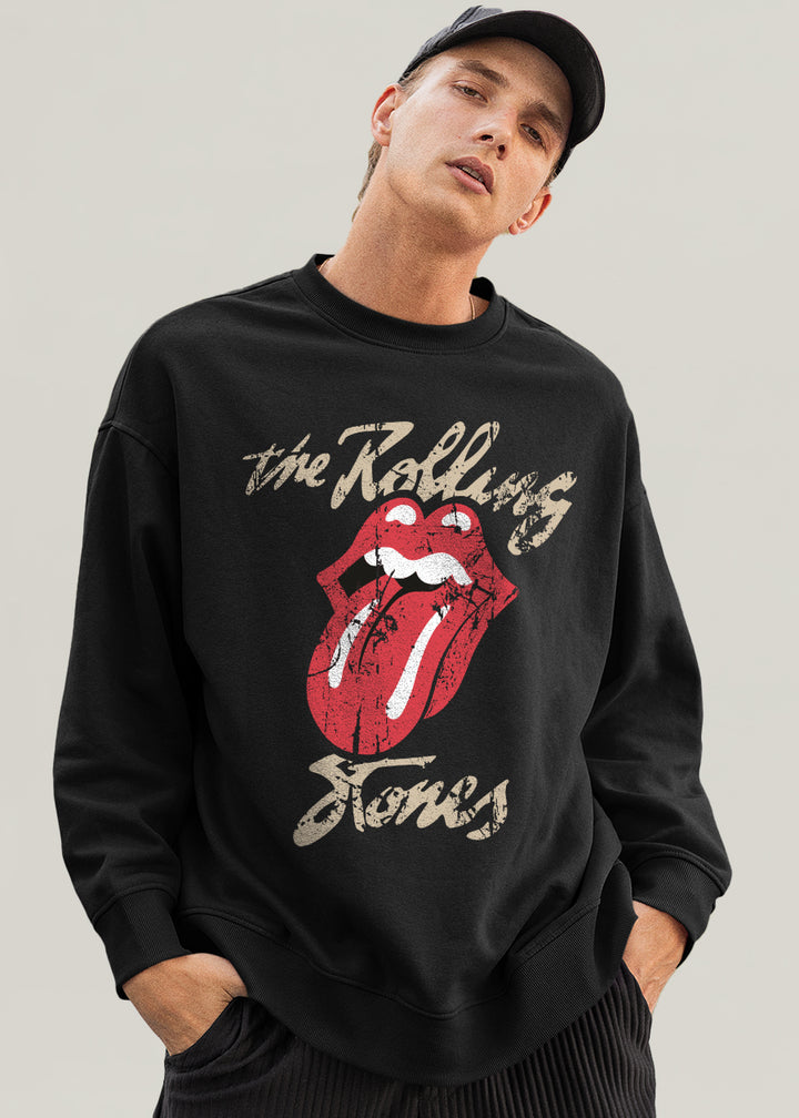 Vintage Rolling Stones Men Drop Shoulder Premium Terry Sweatshirt