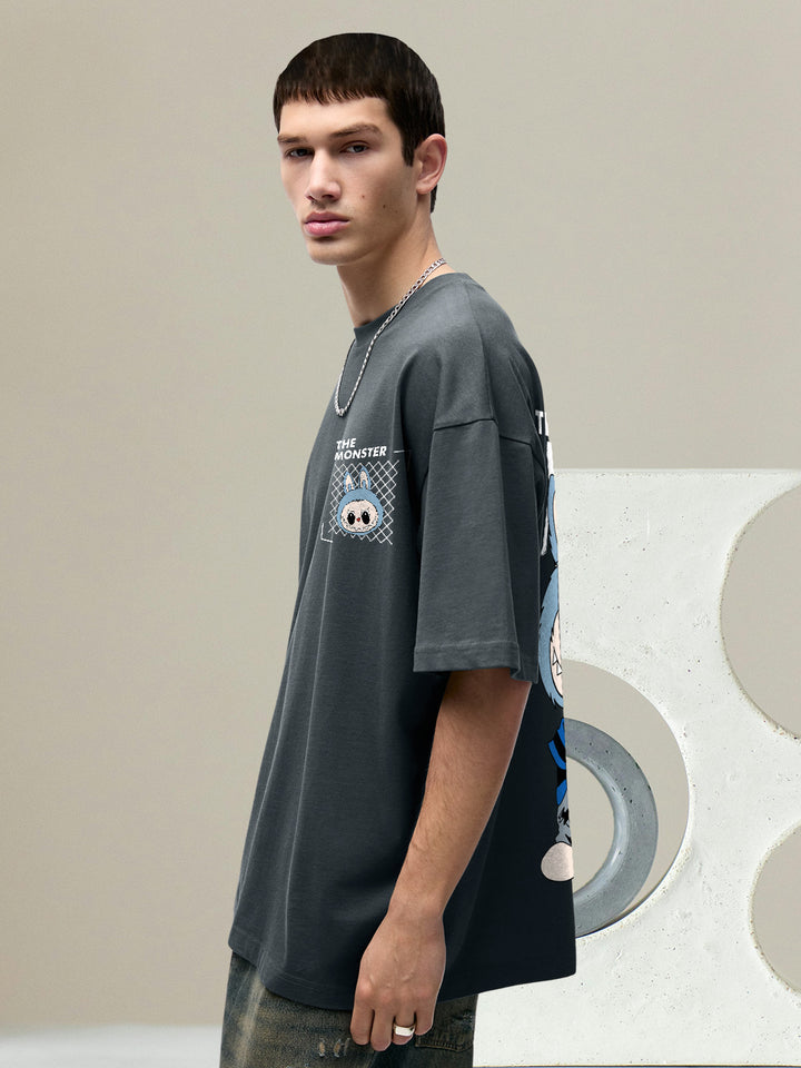 Urban Beast Men Printed Oversized T-Shirt