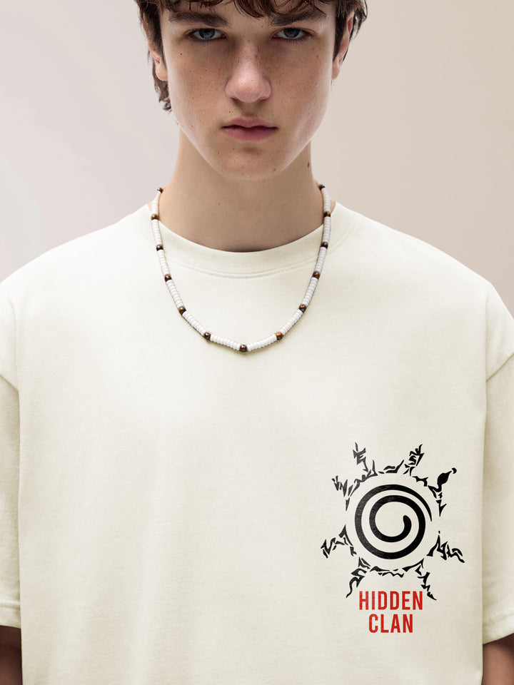 Leaf Hokage Men Printed Terry Oversized  T-Shirt