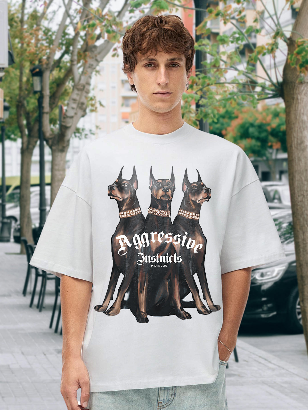 Aggressive Men Printed Oversized  T-Shirt