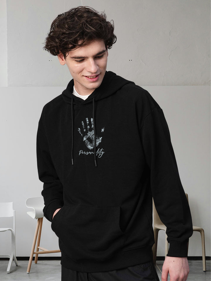 Personality Men Drop Shoulder Premium Terry Hoodie