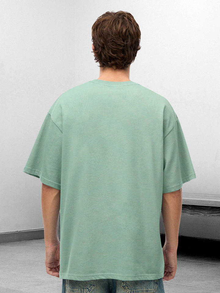 Solid Men Oversized T-Shirt - Mint Green