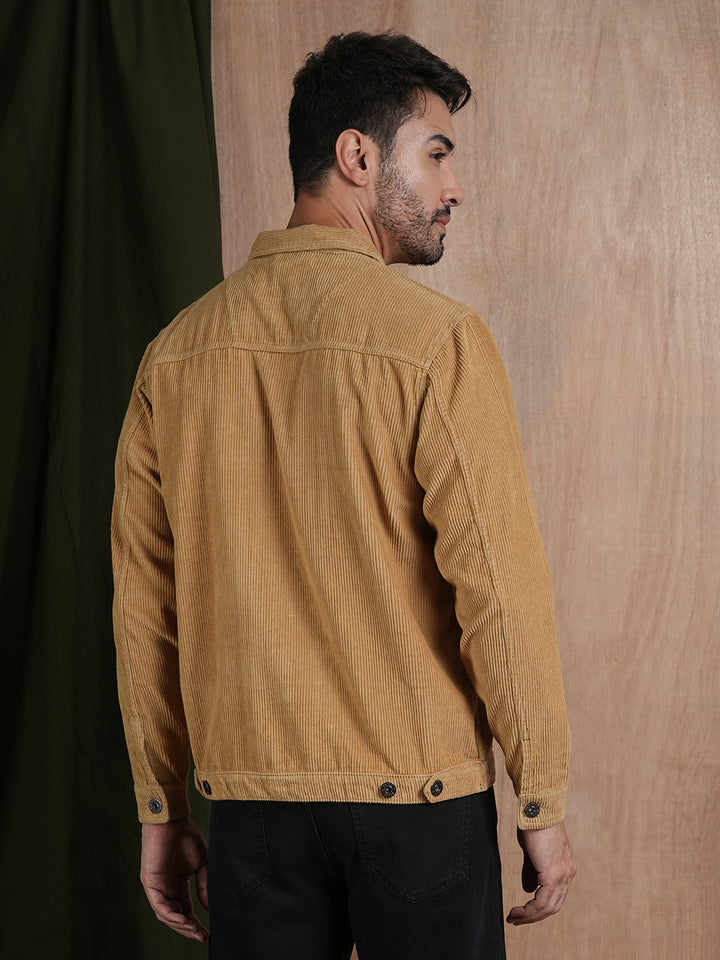 Teddy Lined Corduroy Jacket - Beige
