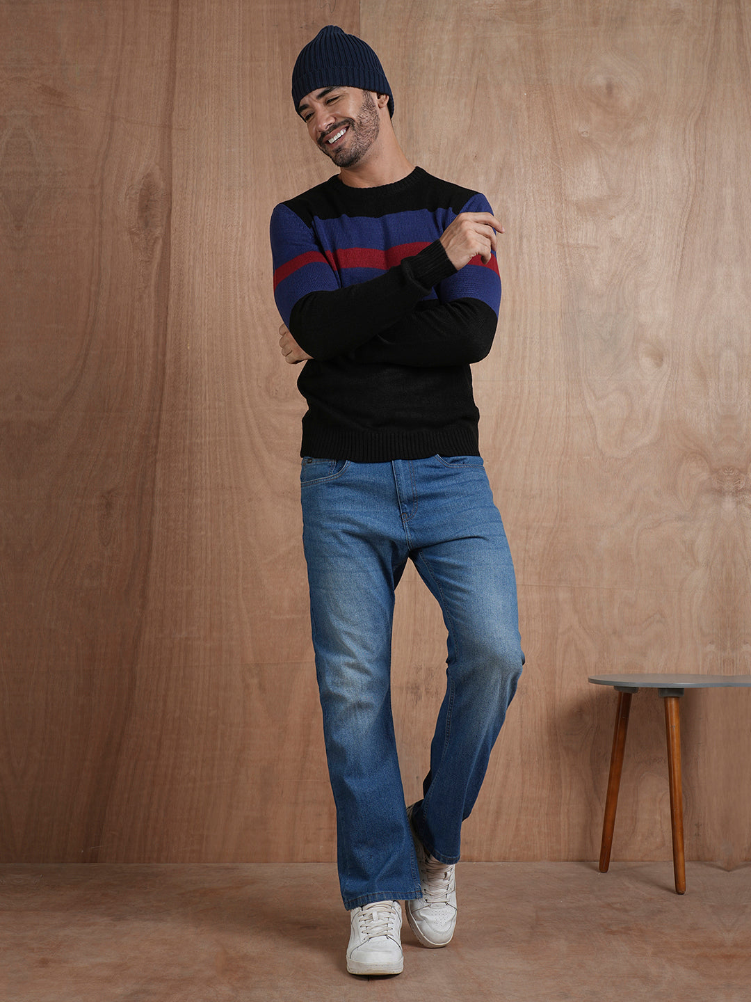 Bold Stripe Classic Knitted Men Pullover