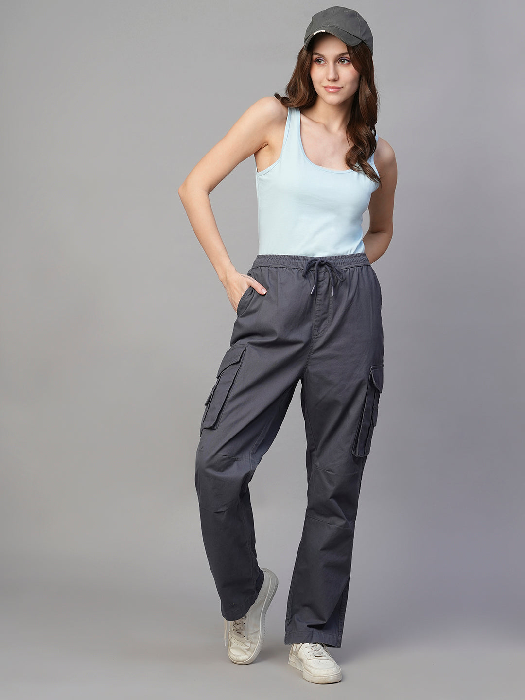 Solid Women Tank Top - Sky