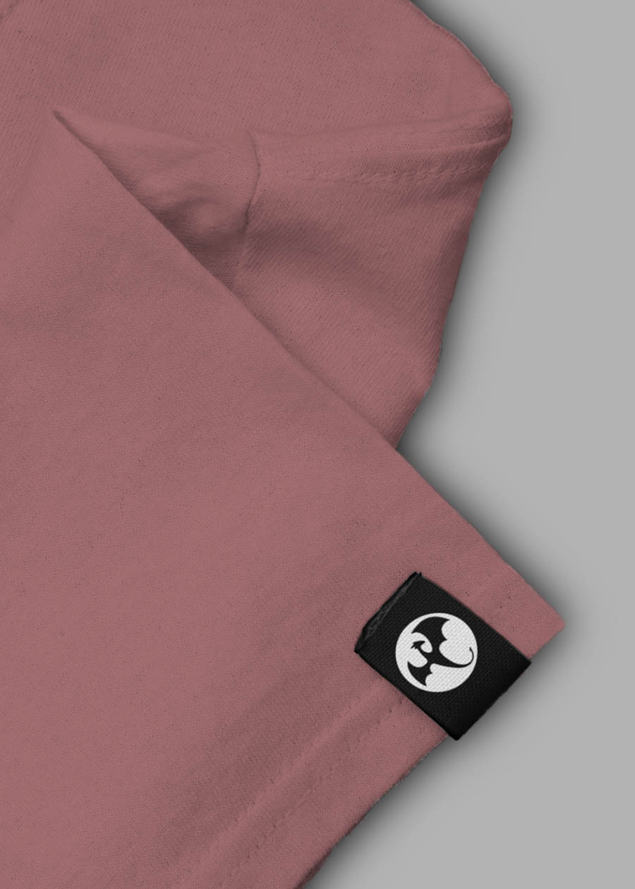 Solid Women Half Sleeve Crop Top - Mauve Taupe