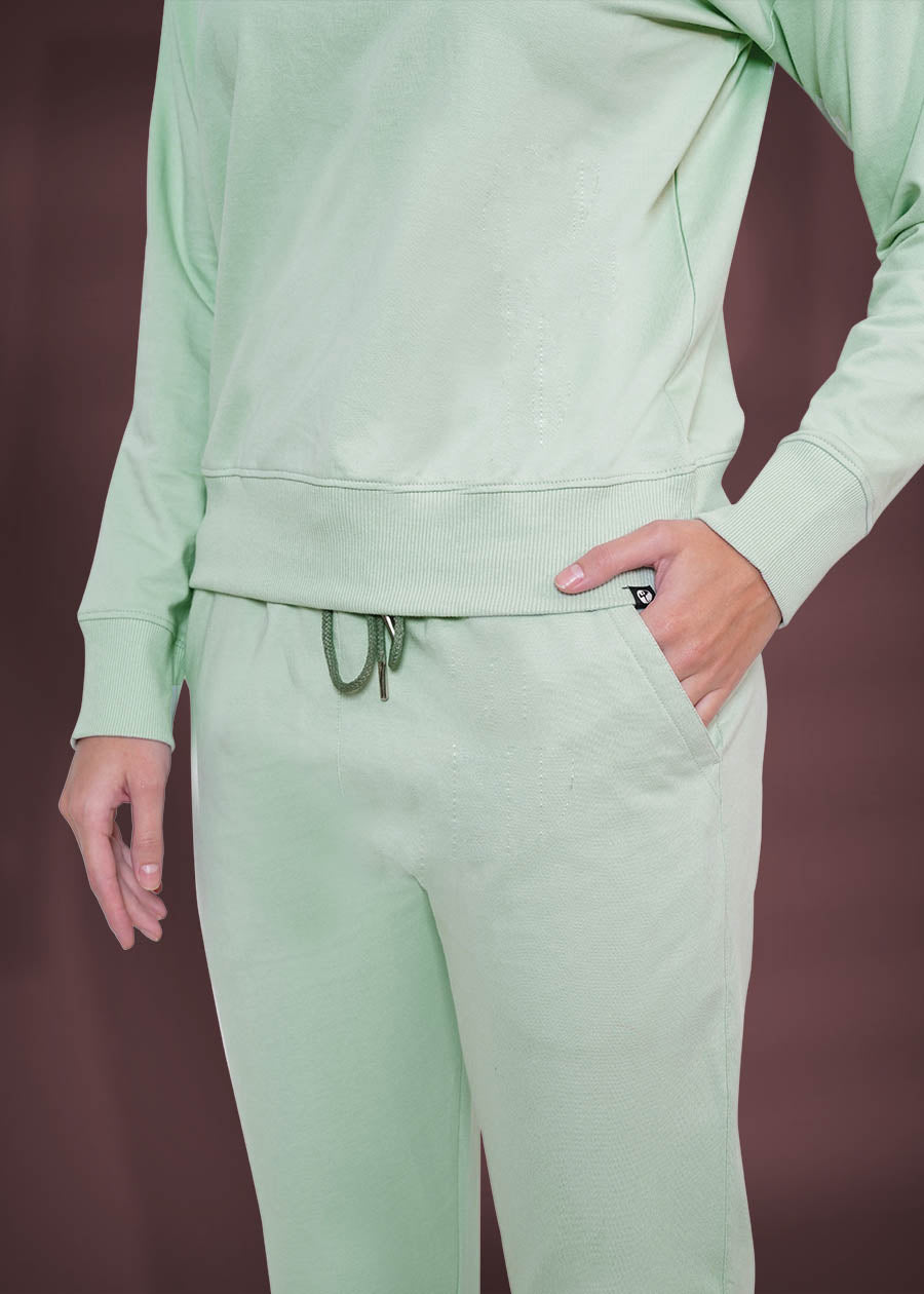 Women Solid Co-ord Set Coral Green