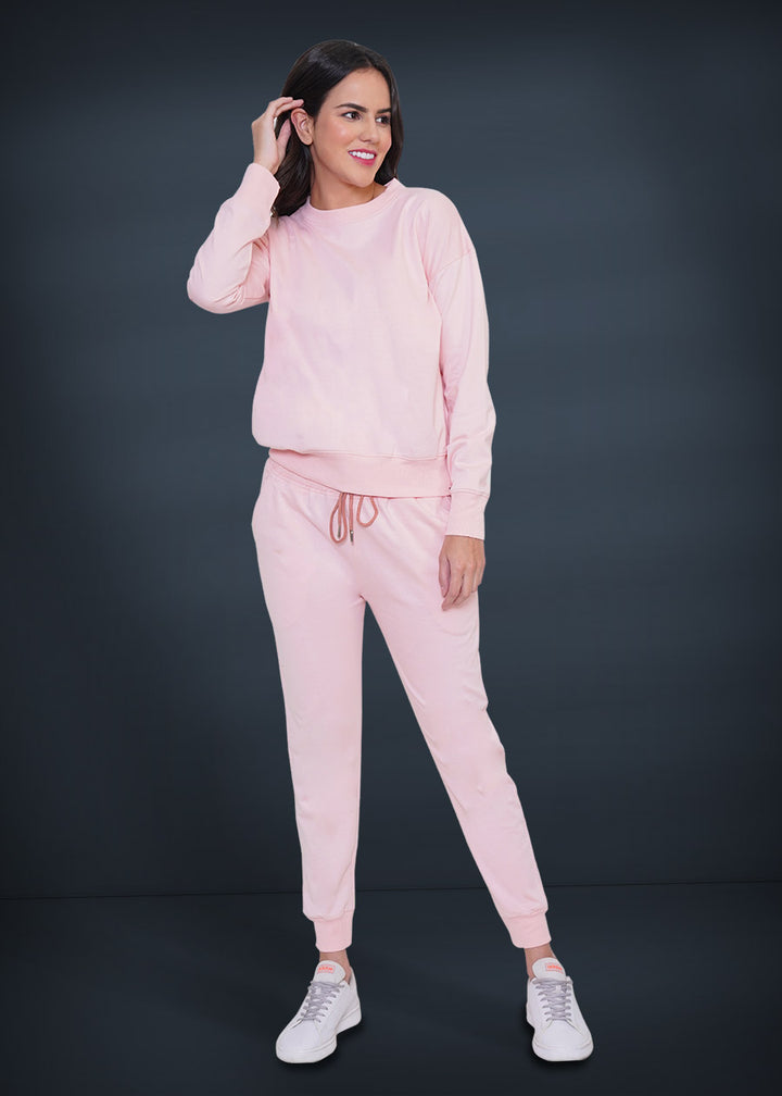 Women Solid Co-ord Set Millennial Pink