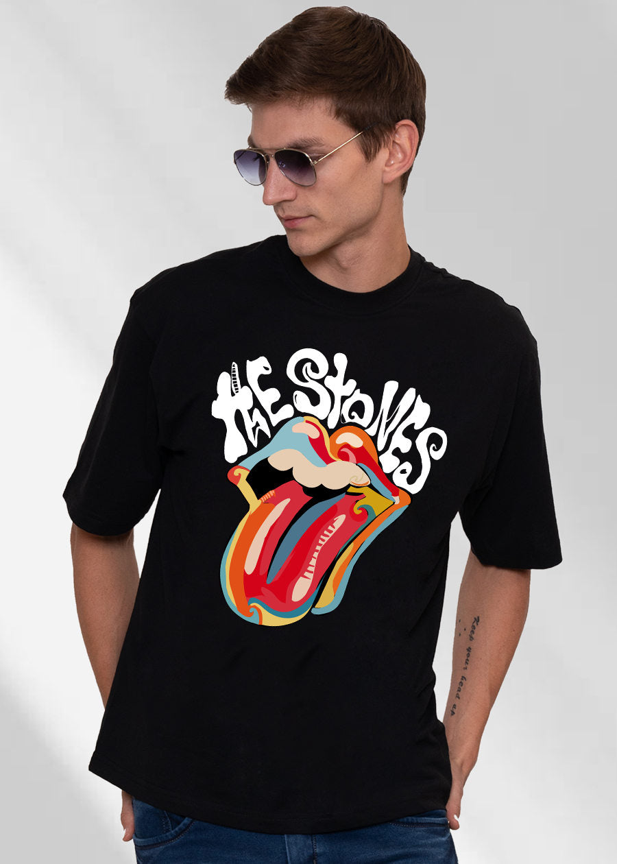 The Stones Men Oversized T Shirt Black