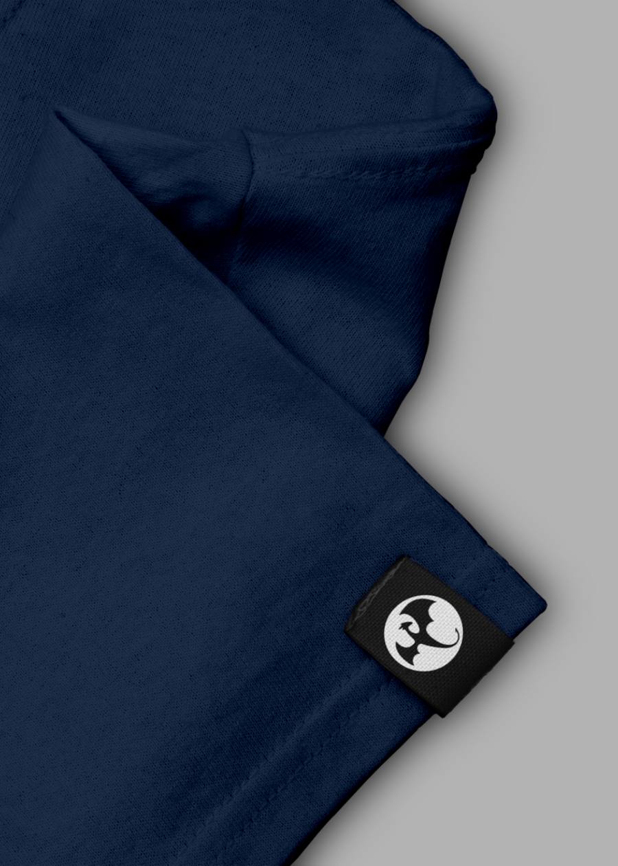 Solid Women Half Sleeve Crop Top - Classic Navy