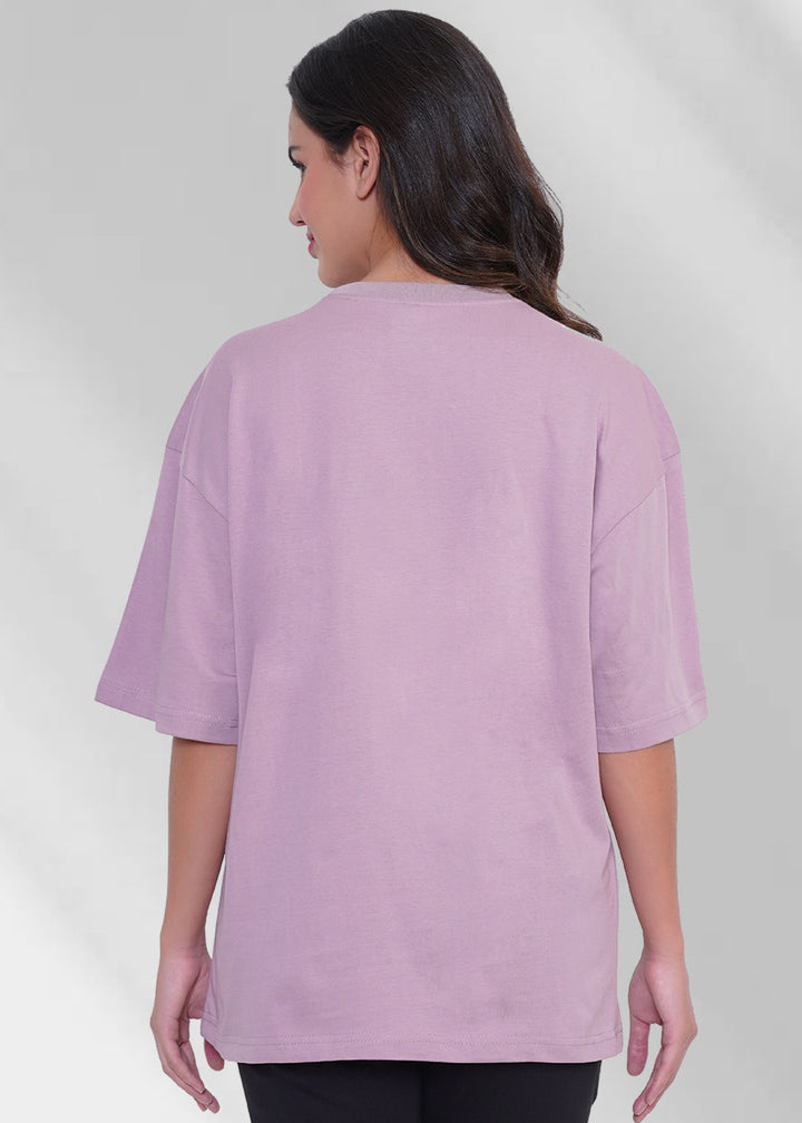 Solid Women Oversized T-Shirt - Lilac
