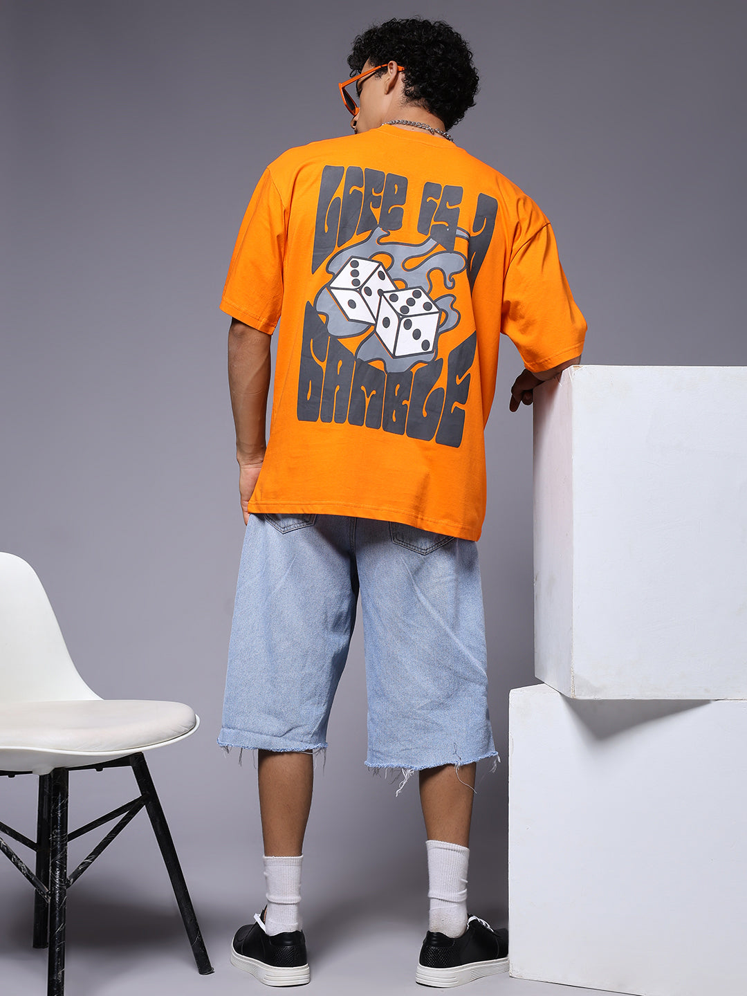 Dice Puff Printed Men Premium Oversized T-shirt