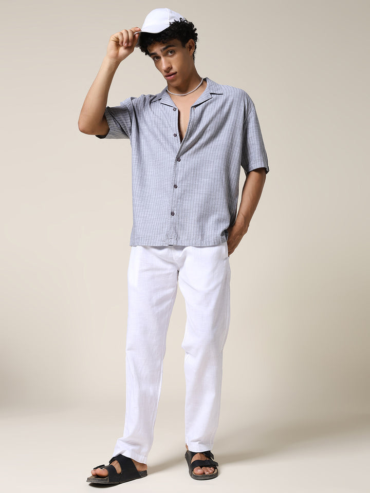 Mens Half Sleeve Casual Shirt  – Ash Grey