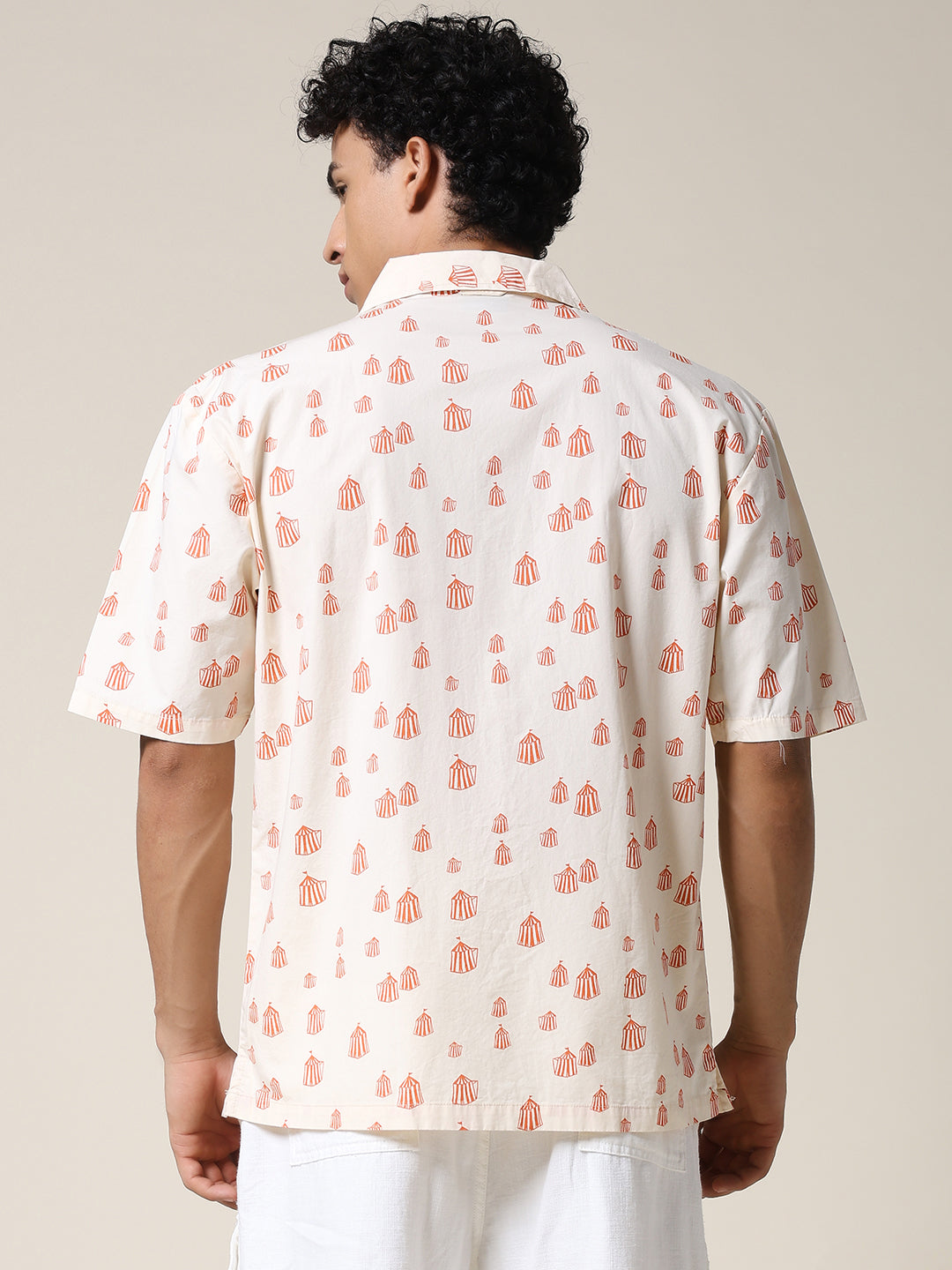 Mens Half Sleeve Casual Shirt  – Beige