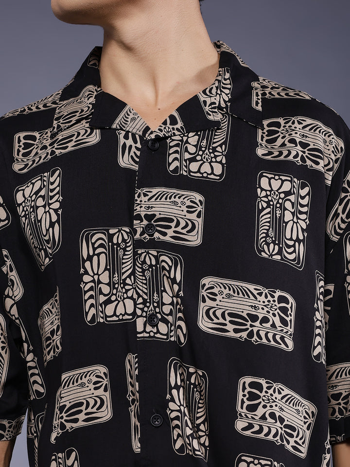 Mens Half Sleeve Casual Shirt  – Black