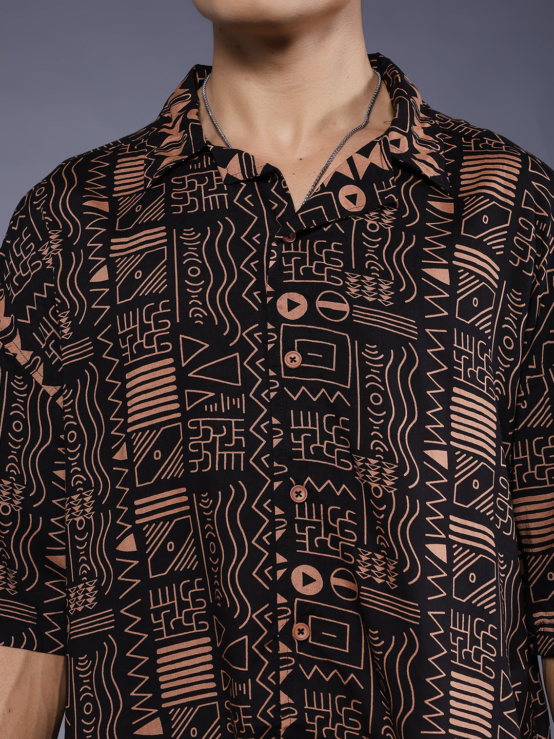 Mens Half Sleeve Casual Shirt  – Black