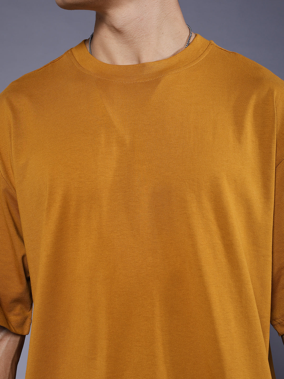 Solid Men Oversized T-Shirt - Rust