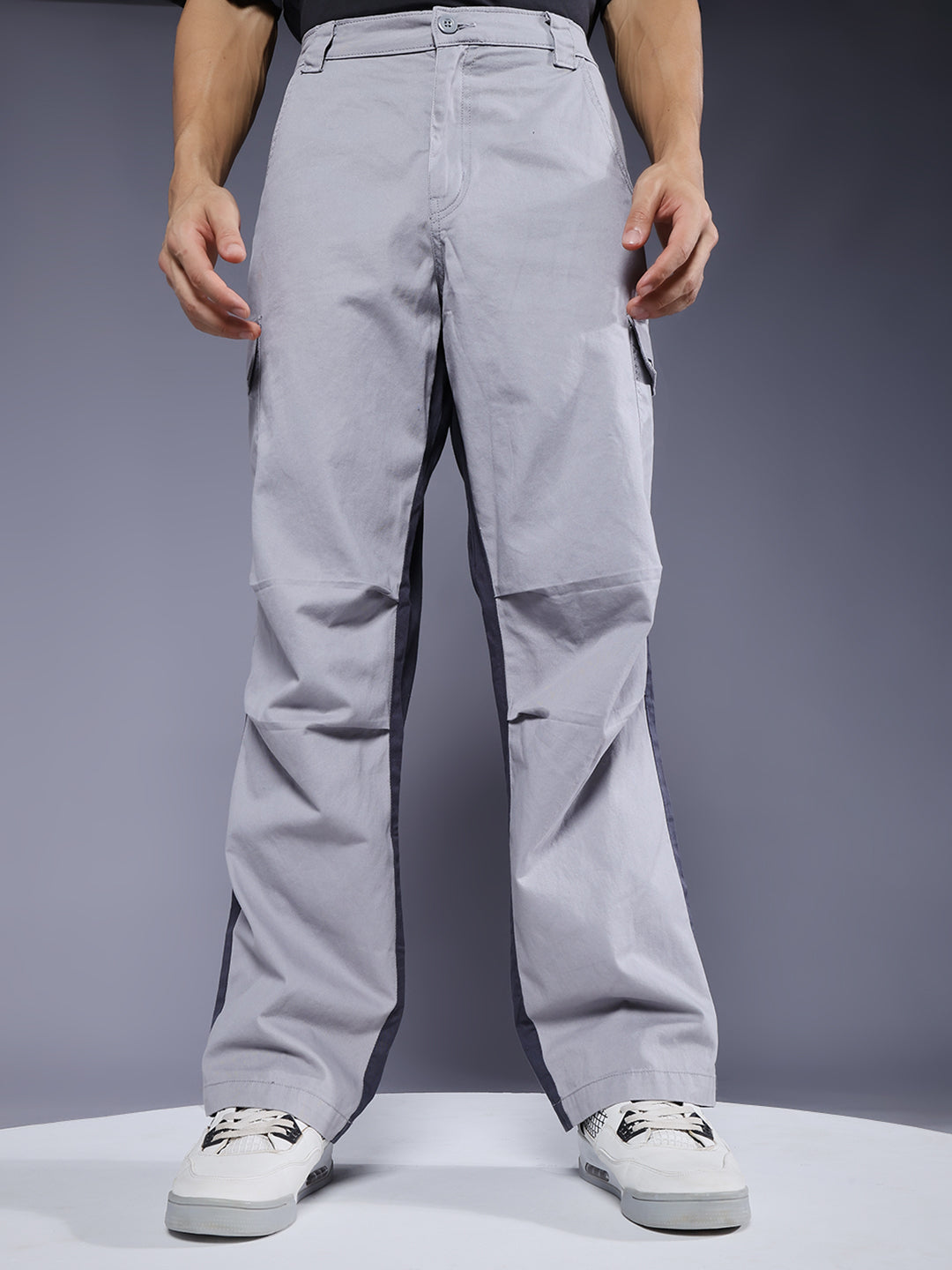 ColorBlock Parachute Pants For Men